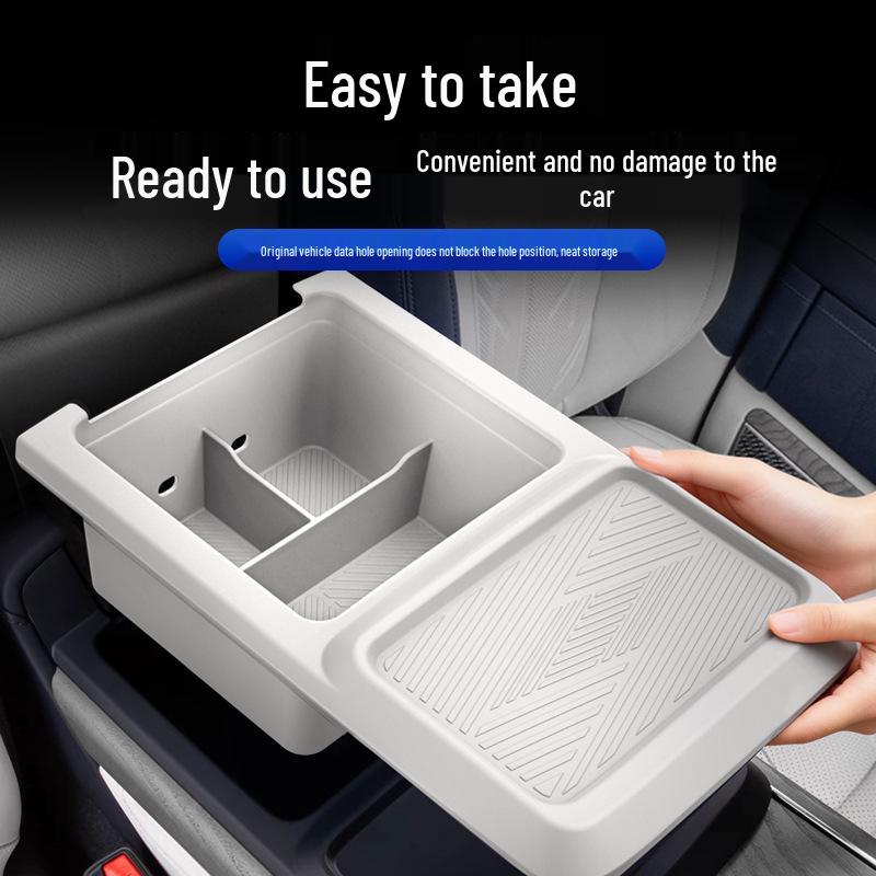 Jike 9X Armrest Full-Coverage Silicone Storage Box - Car Interior Accessory
