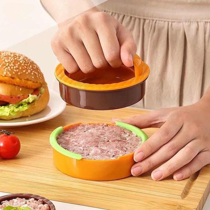 Hamburger-Presse-Set - Runde Fleisch-Patty-Form mit Presse, Spatel & Schneider-Set, Perfekt für hausgemachte Burger, BBQ & Küchenkochen