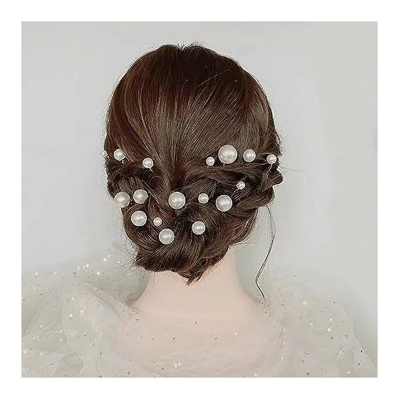 36 Piece Set Pearl Hair Pins U-Shaped Hair Sticks Hair Accessories for Traditional Japanese Attire, Photography, Weddings, Parties, Bridal Hair