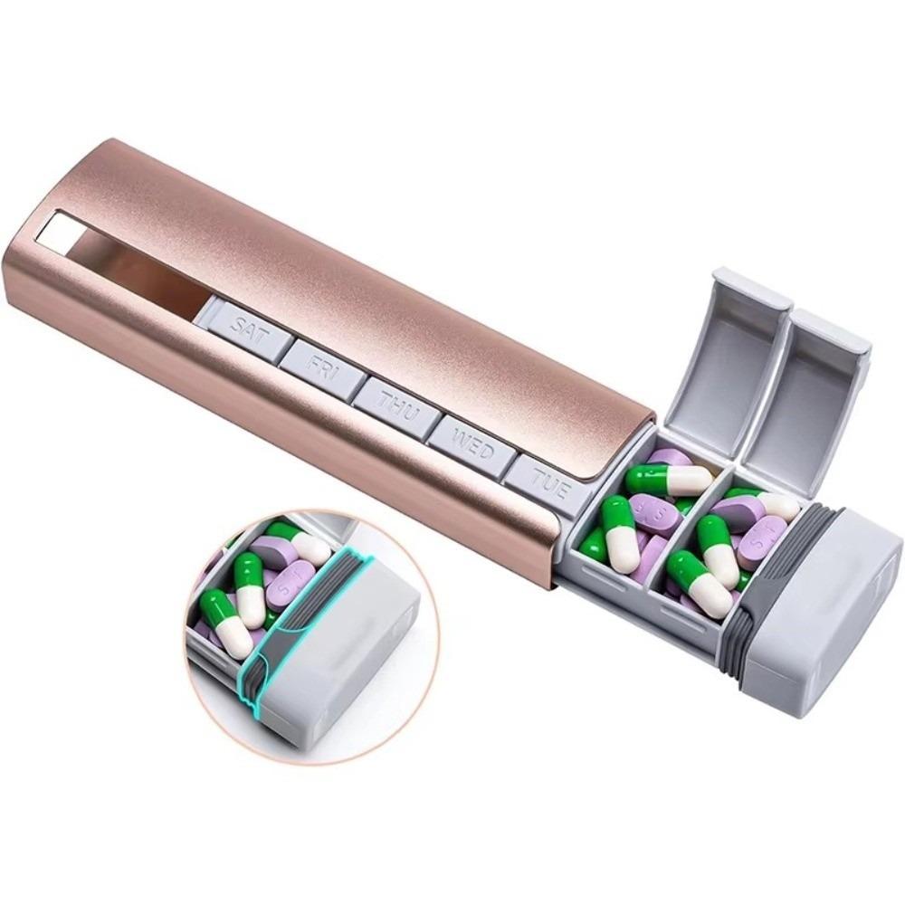 Aluminiumkonstruktion Wöchentlicher Pillenorganizer Großer Pillenorganizer Pillendose Nahrungsergänzungsmittel