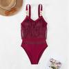 Women Sexy Monokini Sling Sleeveless Tassel Decor Swimsuit Mesh Splicing Backless Design One-piece Bikini