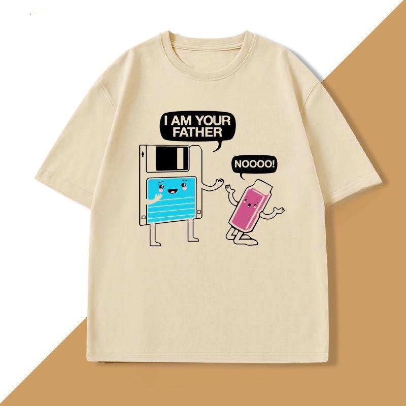 Ich bin dein Vater Damen T-Shirt Lustiges Disketten Computerwissenschaft T-Shirt Ingenieur Computer Tech Tee Rundhals Kurzarm Tops