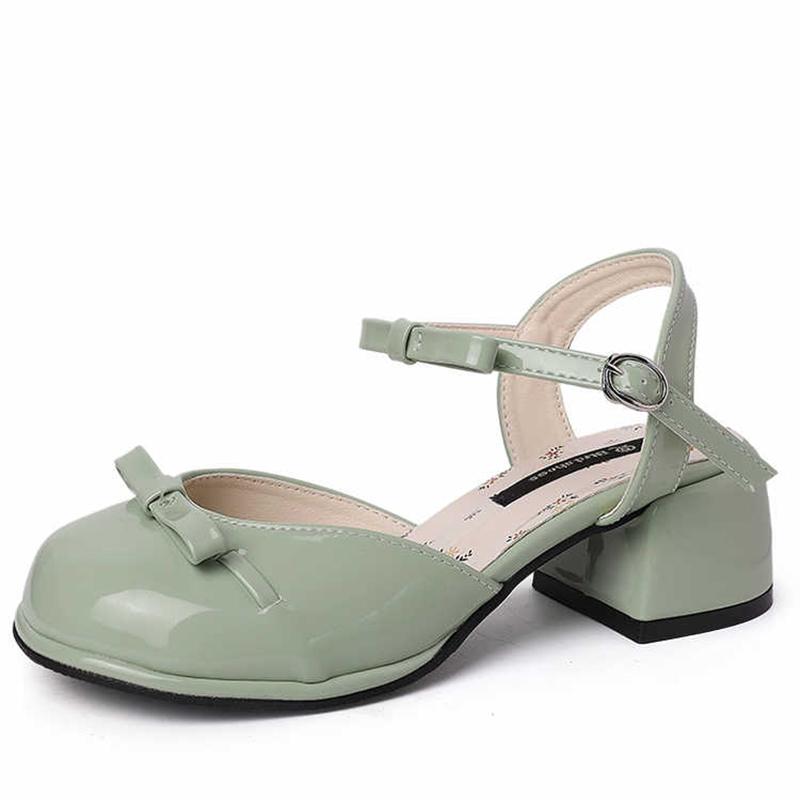 Fashion Summer Cover Toe Thick Heel Women Sandals Fashion Butterfly-knot Dress Shoes Women's Dancing Party Prom Sandalias