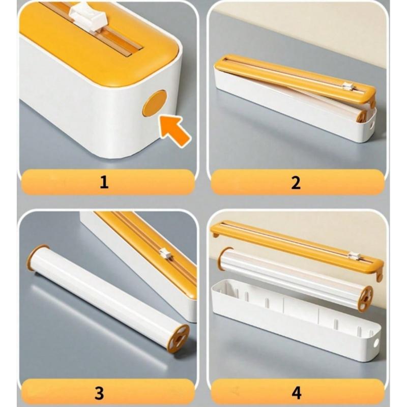 1 piece kitchen cling film dispenser, convenient and fast cling film cutting machine, household magnetic suction wall mounted