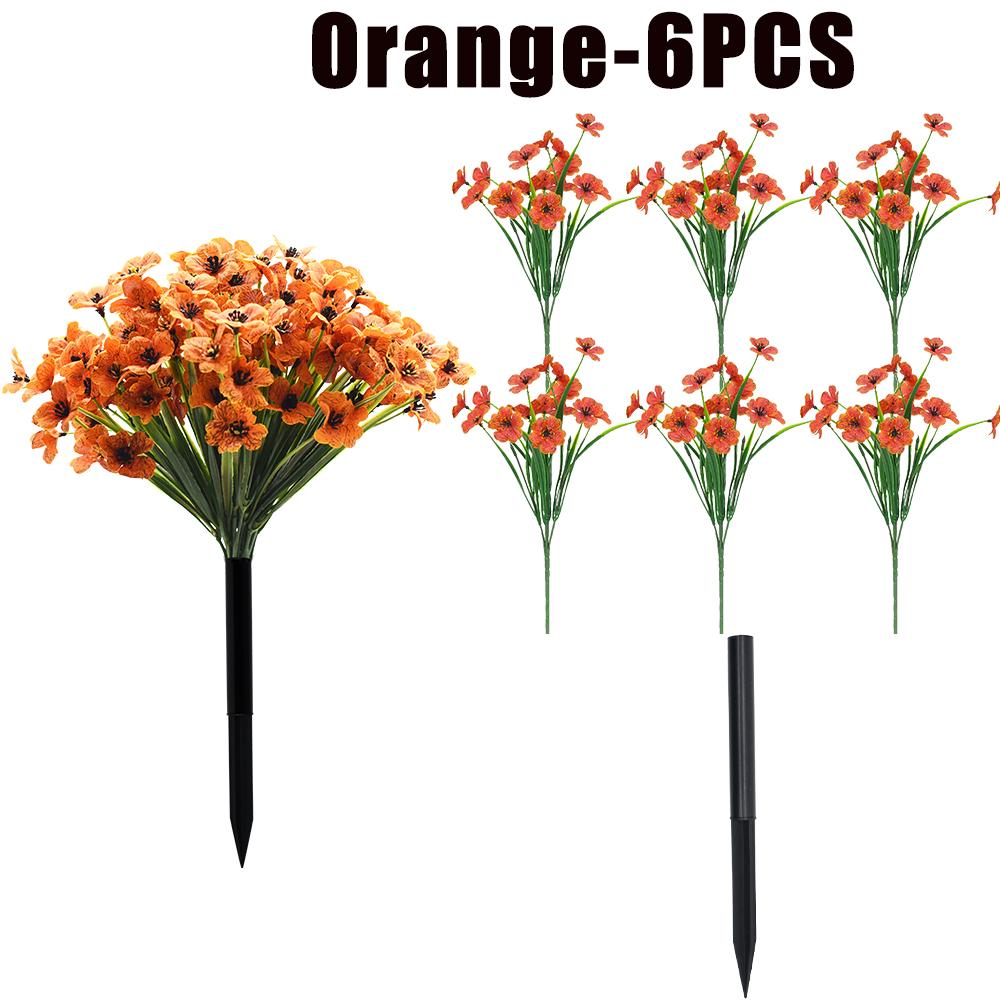 Artificial Violet Flowers Fake Spring Grass Faux Plants for Wedding Garden Decor Outdoor Artificial Floral Home Decoration