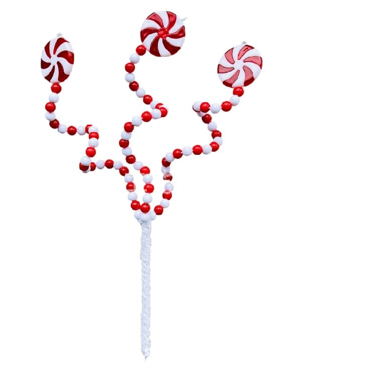 

Artificial Candy Branch Flower Stems Christmas Tree Decoration for Holiday Party Centerpieces Vase Arrangement червоний