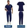 Men Scrubs Suit Plug Size Medical Uniforms V Neck Scrub Top Short Sleeve Pure Cotton Medical Pants Loose Nursing Workwear Doctor