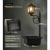 2-in-1 Outdoor-Blumentöpfe für echte oder künstliche Blumen, Solarlampen-Pfostenleuchten - Wandmontage oder freistehend, Wasserdichte Dekorationslampe