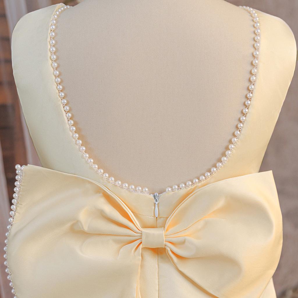 Flower Girl Princess Dress For Weddings Summer Kid Formal Bow Long Gown For School Evening Party Children New Year Cloth ALP613