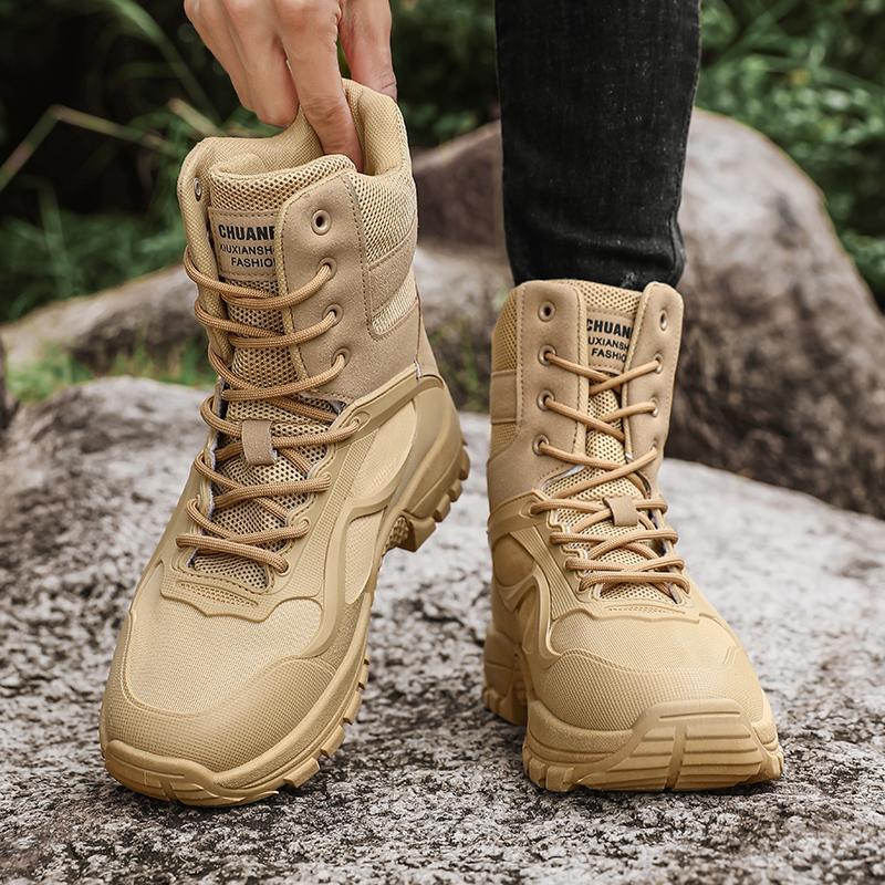 Fashion Golden Sapling Outdoor Leisure Boots Men Classic Breathable Warm Cotton Mid-calf Boot Male Winter Hiking Climbing Shoes Footwear