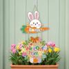 Colorful Easter Welcome Sign Cartoon Easter Hanging Ornament Bunny Egg Decor  Front Door