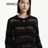 MO&Co. Striped Mohair Blend Sheer Knit Sweater