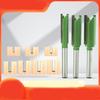 7-Piece Green Power Carbide Straight Router Bit Set - Dual-Function Slotting & Invisible Joint Cutters for Precision Woodworking