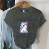 Cute Unicorn Graphic T Shirts Vintage Casual Tees New Fashion Harajuku Womens Clothing Y2k Grunge Tops Ladies Korean Tshirt