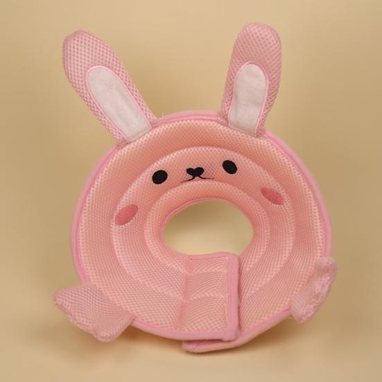 Recovery Cone Cartoon Shape Good Flexibility Adorable Fastener Tape Breathable Mesh Anti-bite Comfortable Pet Recovery Neck Collar Daily Use