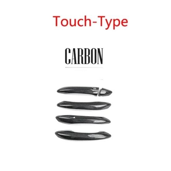For Hyundai Tucson NX4 -2026 LHD Touch Type Carbon Fiber Black Exterior Door Handles Cover Trim Accessories