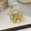 Harp Brooch Classical Elegant Solid Art Corsage Palace Style Men's and Women's Matte Pin Accessories