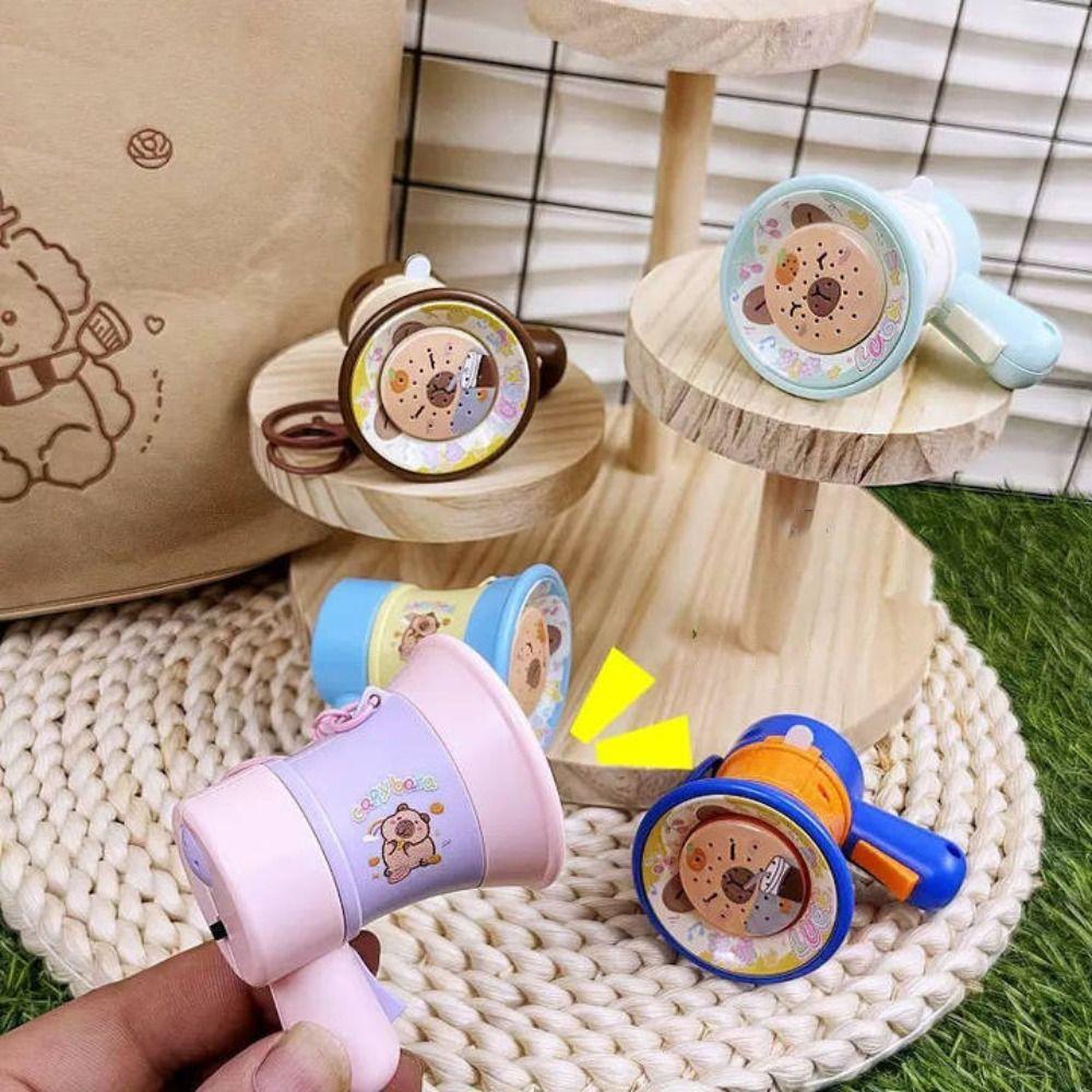 Cartoon Capybara Music Trumpet Key Chain Recording Handheld Speakers Toy  Friend Gift