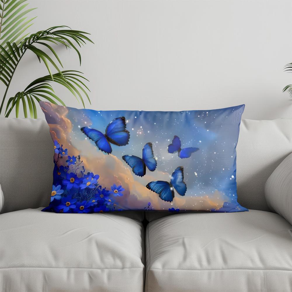 Home Decor Sunflowers & Bees Pillow Cover Suitable For Sofa Bedroom Car Pillow Cover Cushion Rectangular Back Cushion