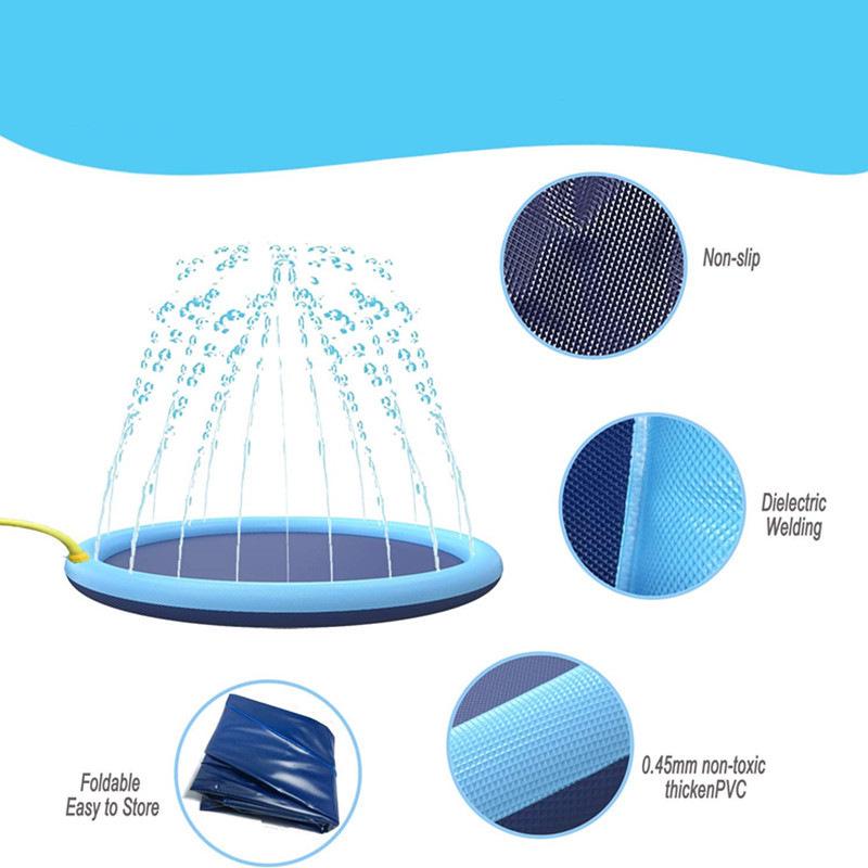 PVC Letter Dolphin Sprinkler Pad for Kids & Pets - Outdoor Water Play Mat