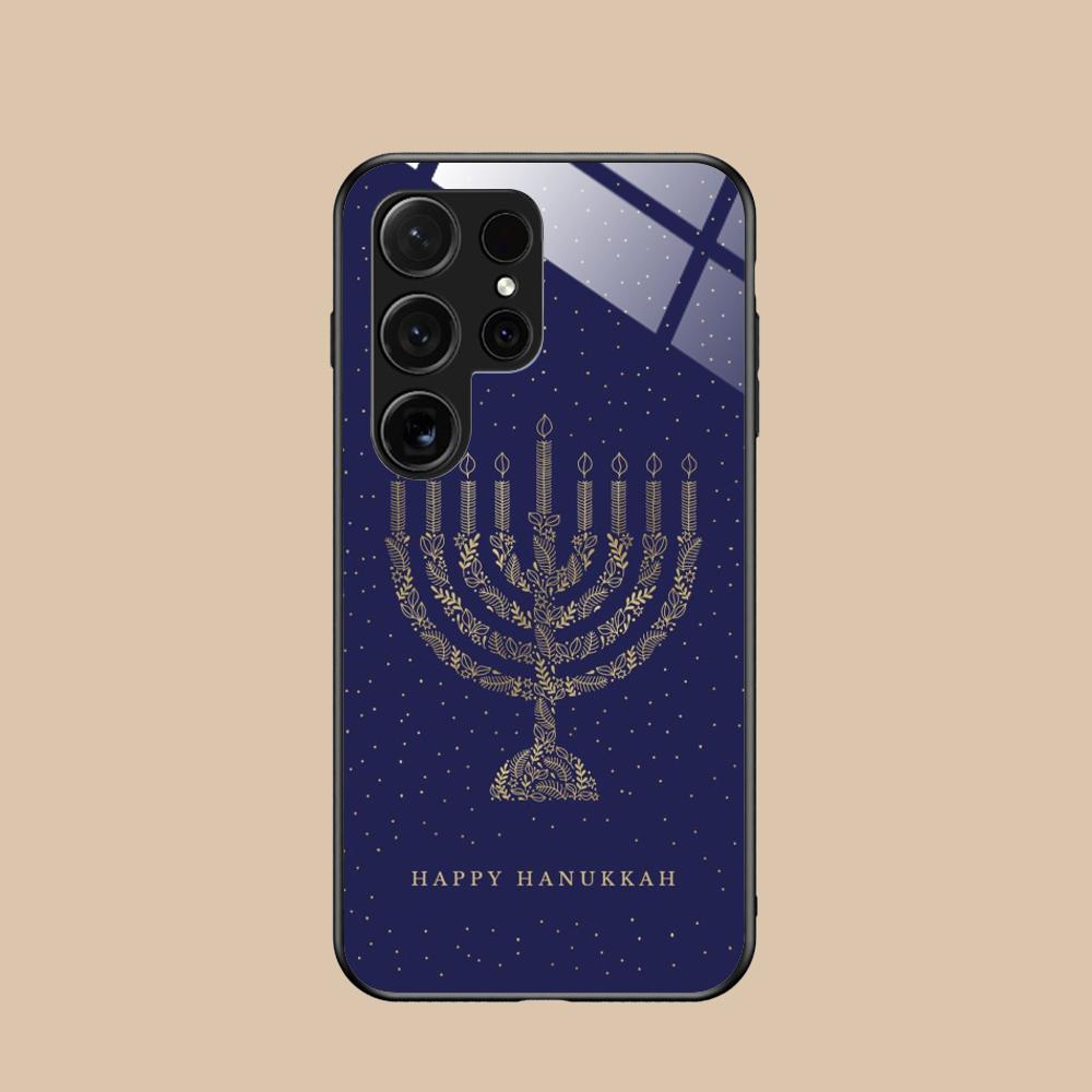 

Jewish Hanukkah Mobile Phone Case for Samsung Galaxy S26 S25 S24 S23 S22 S21 S20 Note20 Plus FE Ultra Glass Colorful Cover Cover Galaxy Note20 Ultra