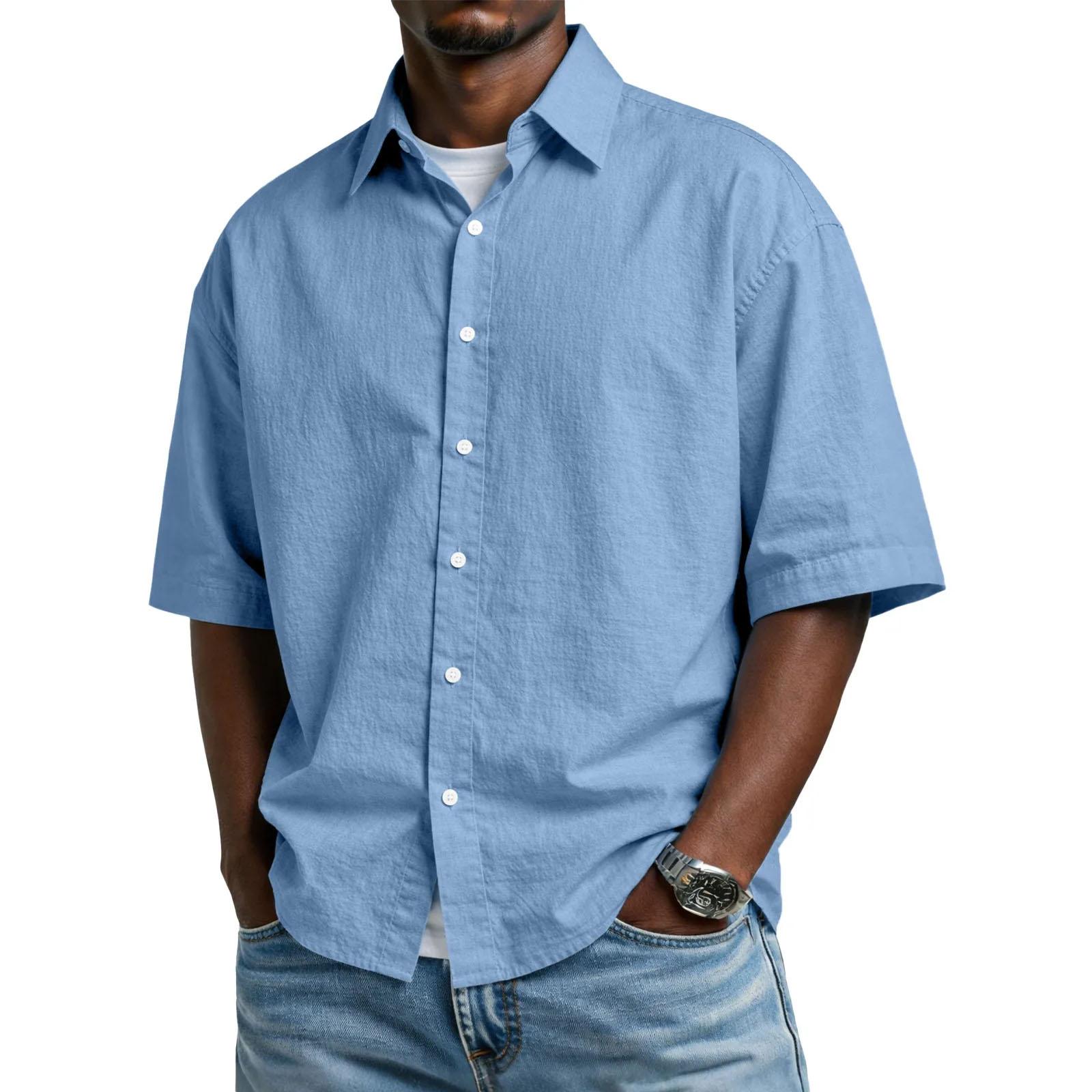 

Men s Short Sleeve Pullover Top XXXXL синій