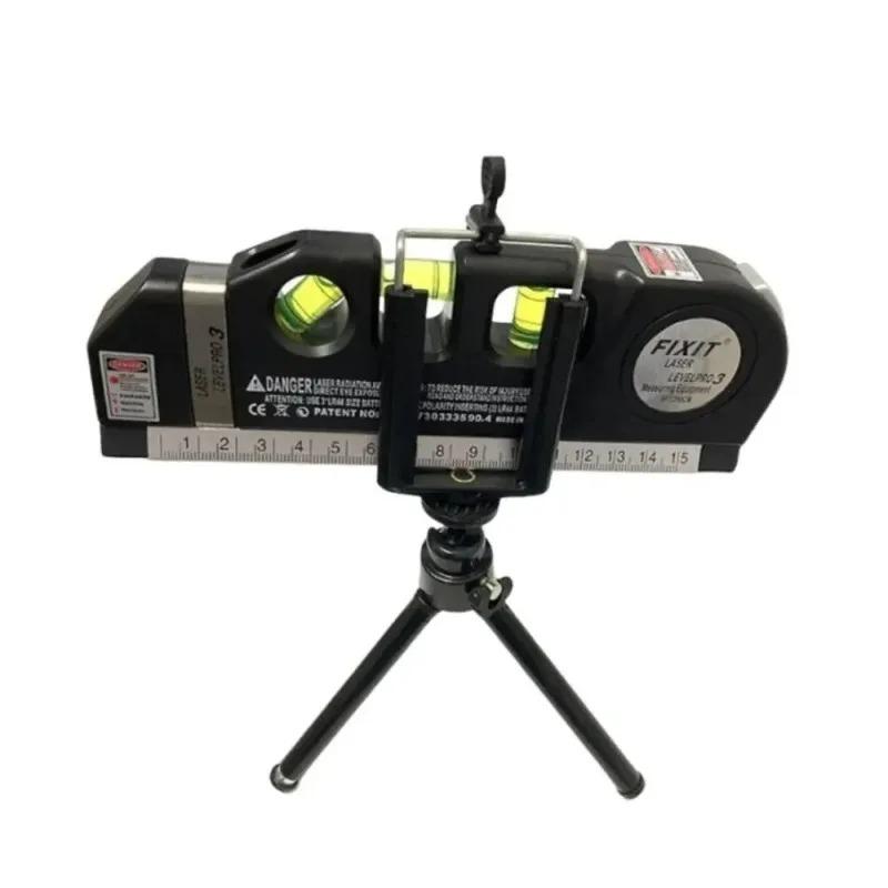 

8 Feet Measure Laser Level Line Tool Multipurpose Laser Level Kit Standard Cross Line Lase Tape Ruler with Metal Tripod Stand