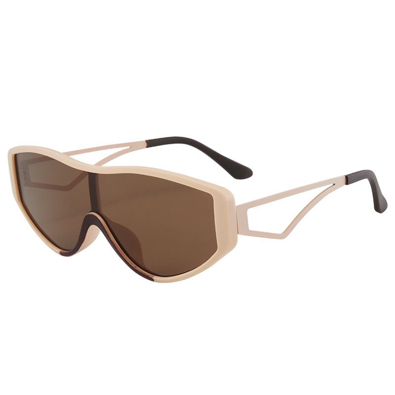 Retro Personalized Women S Sunglasses Uv Protection Trend Sunglasses Fashion One-Piece Sunglasses Men