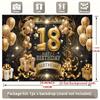 2D flat 2D flat banner, 1 piece, background decoration for 18th birthday party, polyester banner decoration