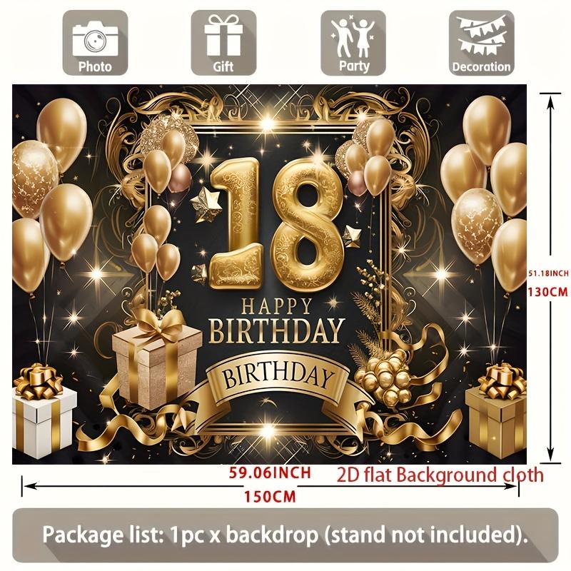 2D flat 2D flat banner, 1 piece, background decoration for 18th birthday party, polyester banner decoration