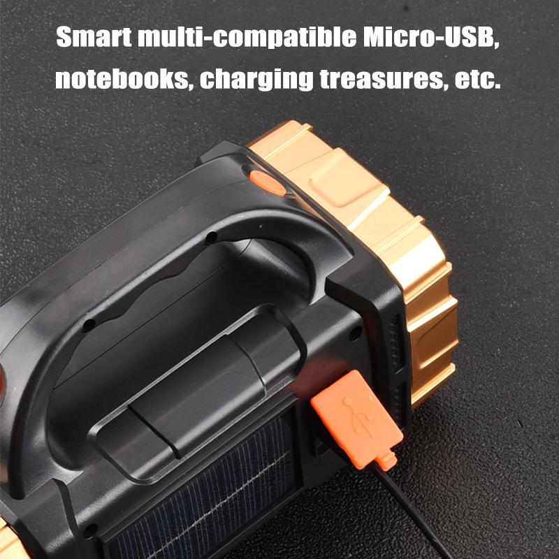 Solar Taschenlampe Tragbare Weiße Licht Suchscheinwerfer Hand-Taschenlampe Große Kapazität Wasserdicht Notfall Campinglicht Scheinwerfer