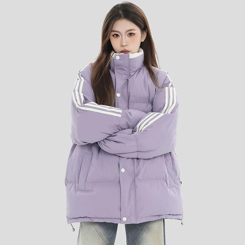 New Down Cotton Coat Women's Bread Coat Couple's Cotton Coat Korean Style Loose Winter Thickened Cotton Jacket
