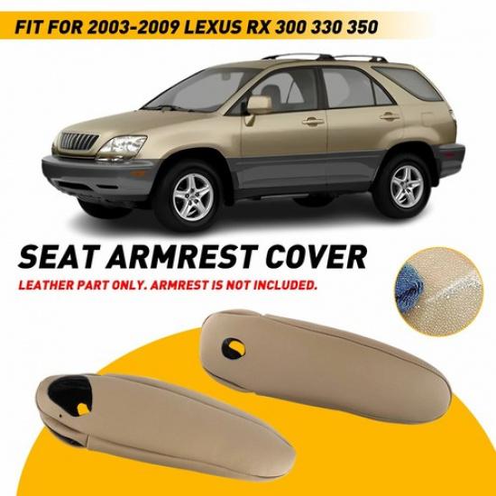 2xFront Seat Armrest Cover For Lexus 300 RX 330 350 2003-2009 Beige Tan Leather