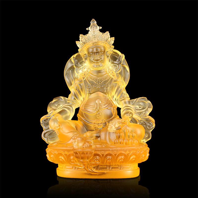 

Ancient Colored Glaze Medicine Buddha and Bodhisattva Statue for Tibetan Buddhist Offering.