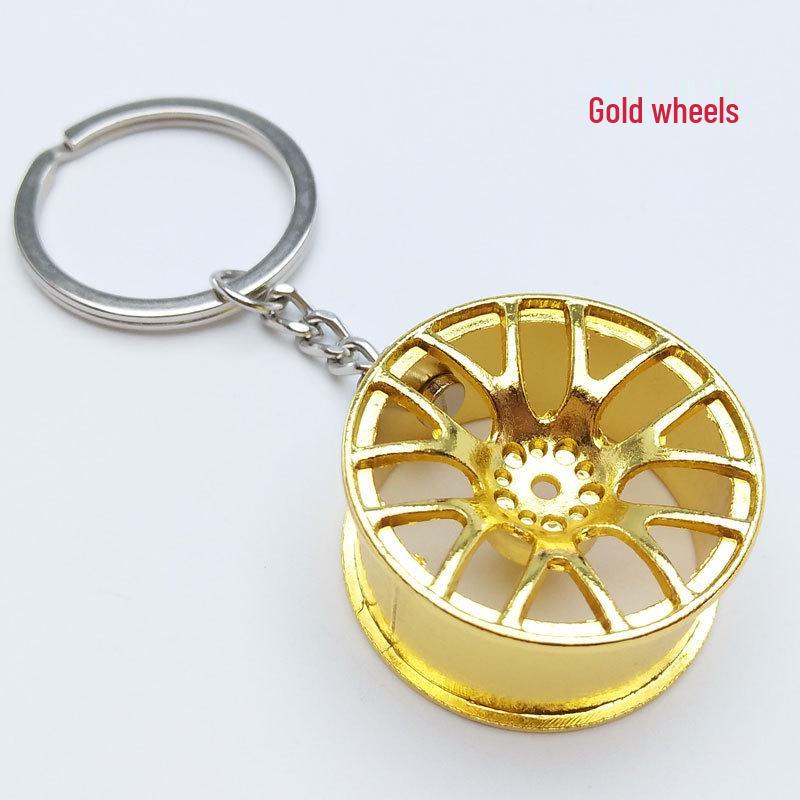 Porte-clés de voiture créatif avec levier de vitesse de turbine, moyeu de roue, disque de frein et pendentif amortisseur