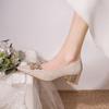 Fashion French Bridal Wedding Shoes Banquet Single Shoes 2025 New Wearable Everyday Bridesmaid Shoes