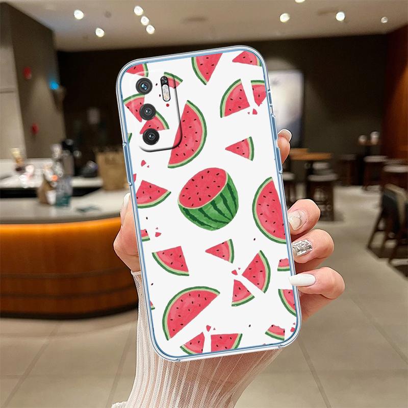 UP19 Cartoon Fruit Watermelon Transparent Phone Case for Motorola Moto G7 G8 G9 G84 G85 G73 G24 G15 Z2 Play Power Plus