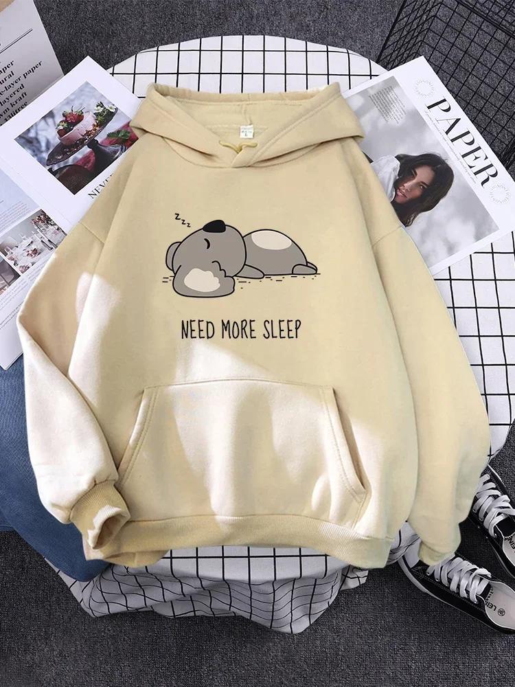 Pullover For Woman Fashion Korean Round Neck Hoodie Female Panda Sleeps Print New Women'S Sweatshirt Warm