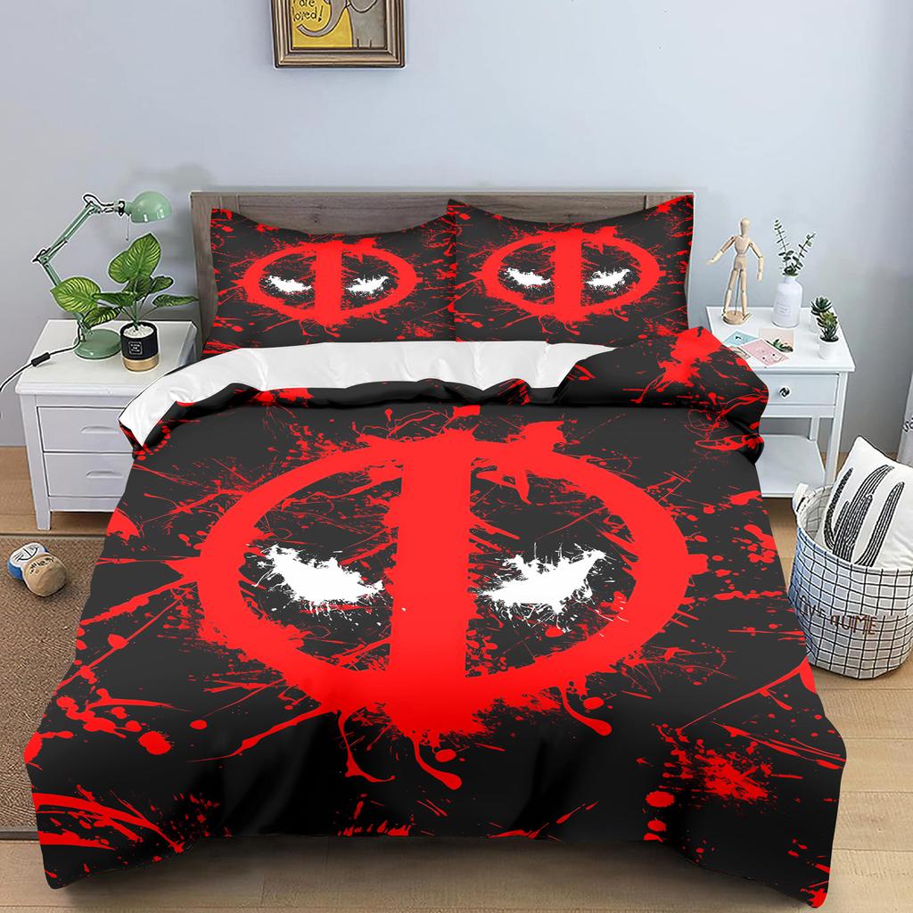 Deadpool Anime, Home Bedroom Comforte Nordic Polyester Material, Suitable for Children and Adults, 3-piece Set