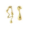 Geometric Cold Wind Metal Liquid Lava Stud Earrings Design Sense Curved Water Drop Earrings