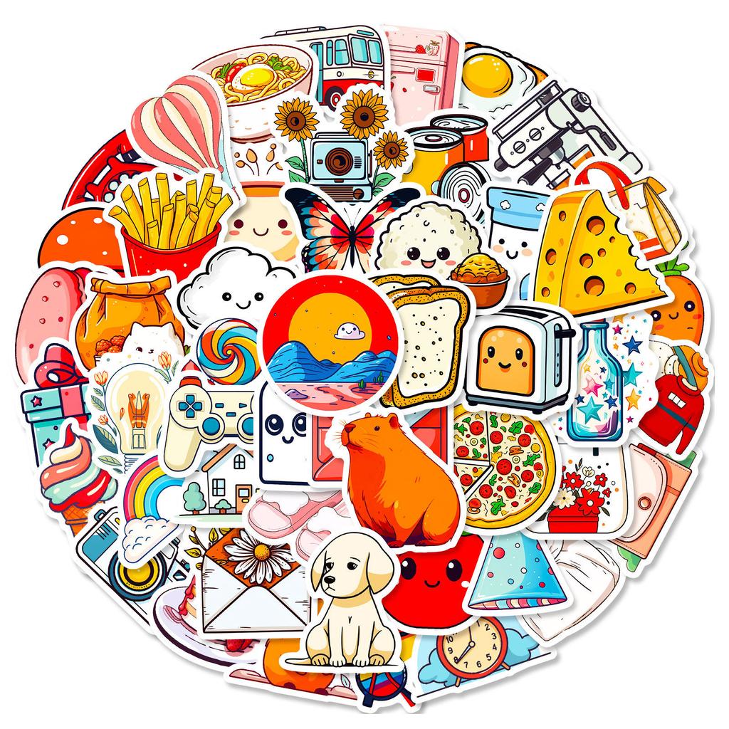 50 Cured Life Stickers Cartoon Simple Ins Style Life Healing Series Items