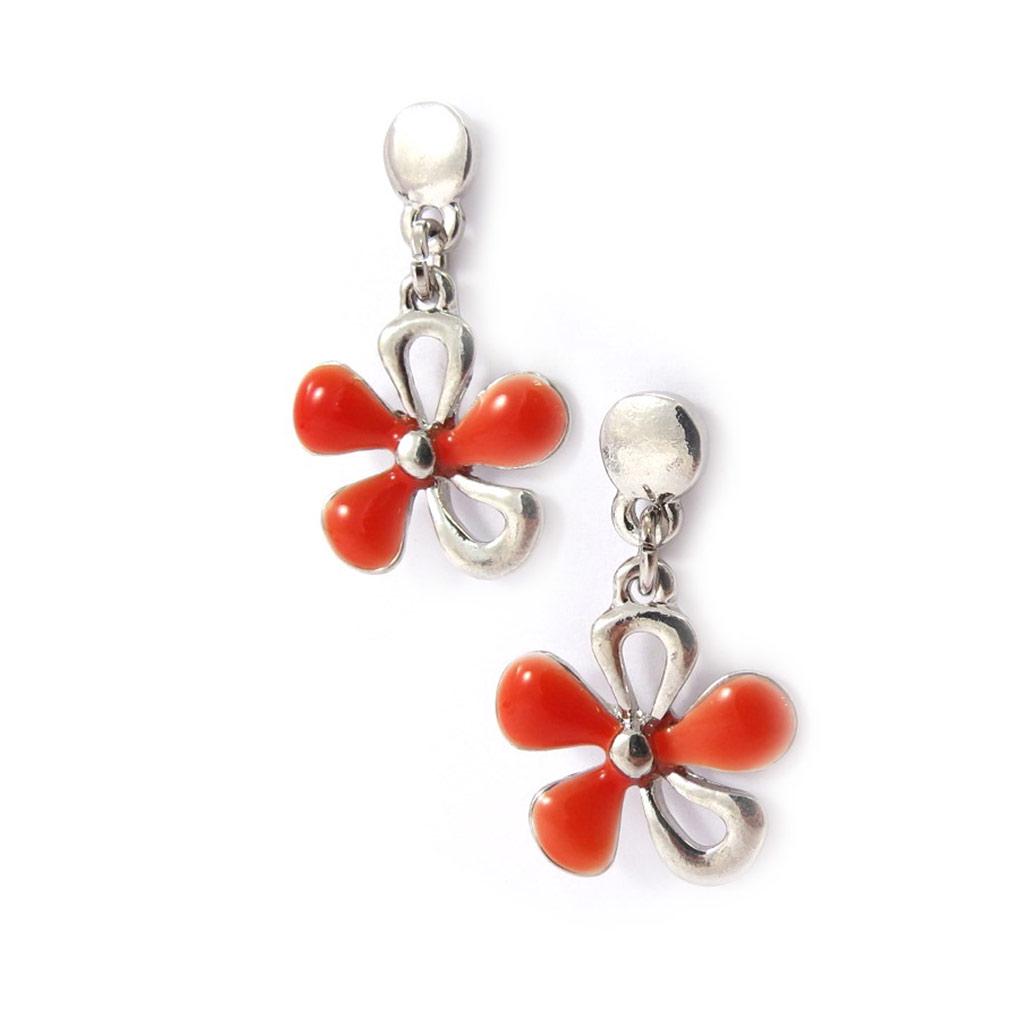 Les Trésors De Lily [J9008] - Designer 'Flora' Orange Earrings