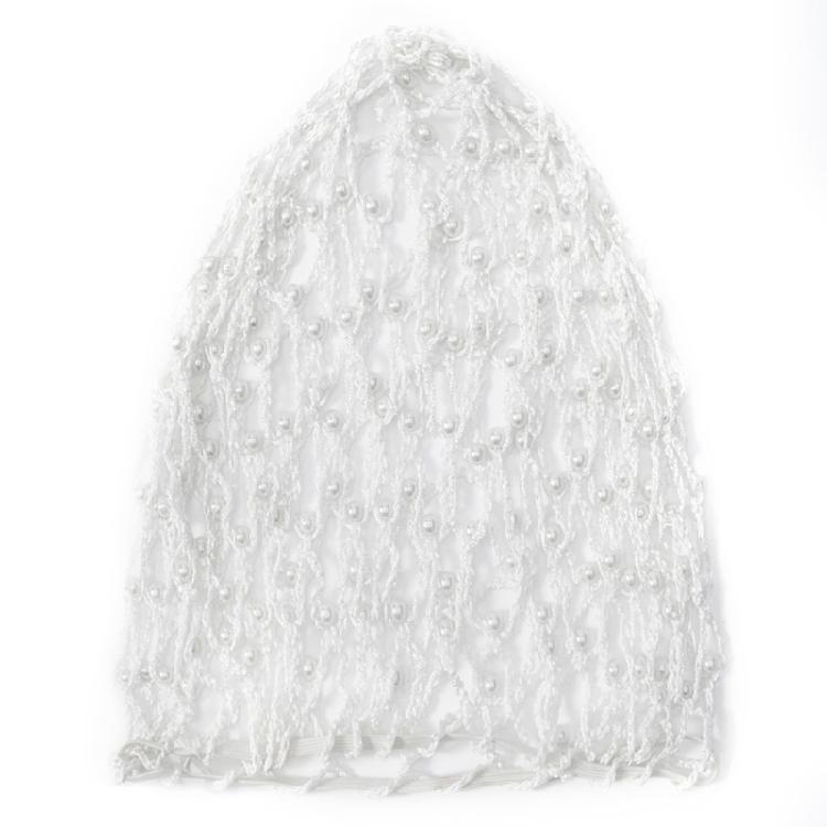 Modische gehäkelte Haarnetze aus Seide für Damen mit eleganten Perlenverzierungen Turbanhut für besondere Anlässe