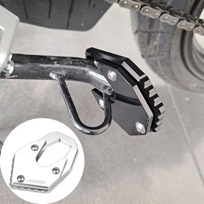 Motorcycle Side Stand & Extension Plate for Gixxer SF 250, Gixxer 250, Gixxer 150, and GSX150F (Silver)