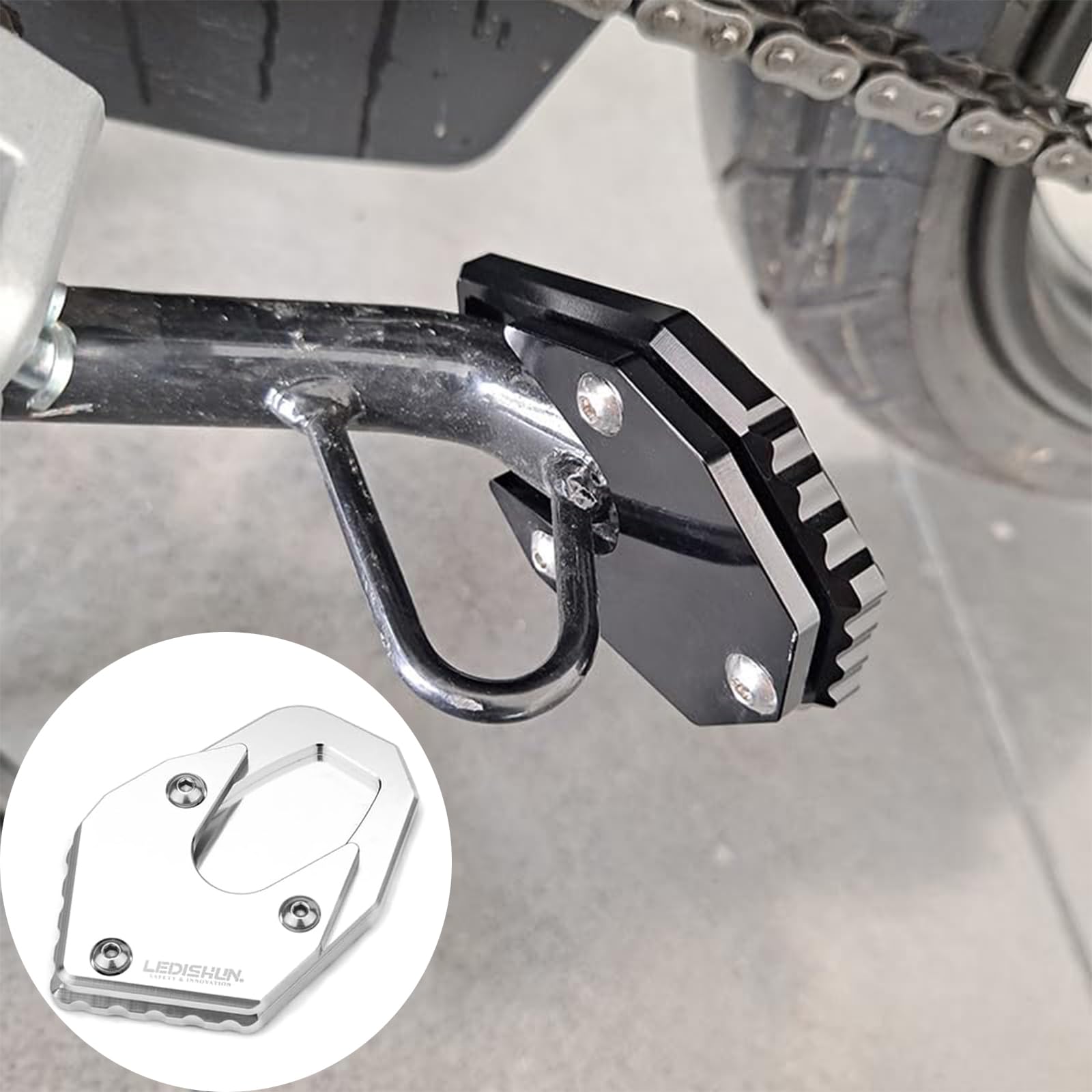 

Мотоциклетная боковая подножка и удлинительная пластина для Gixxer SF 250, Gixxer 250, Gixxer 150 и GSX150F (Серебряный)