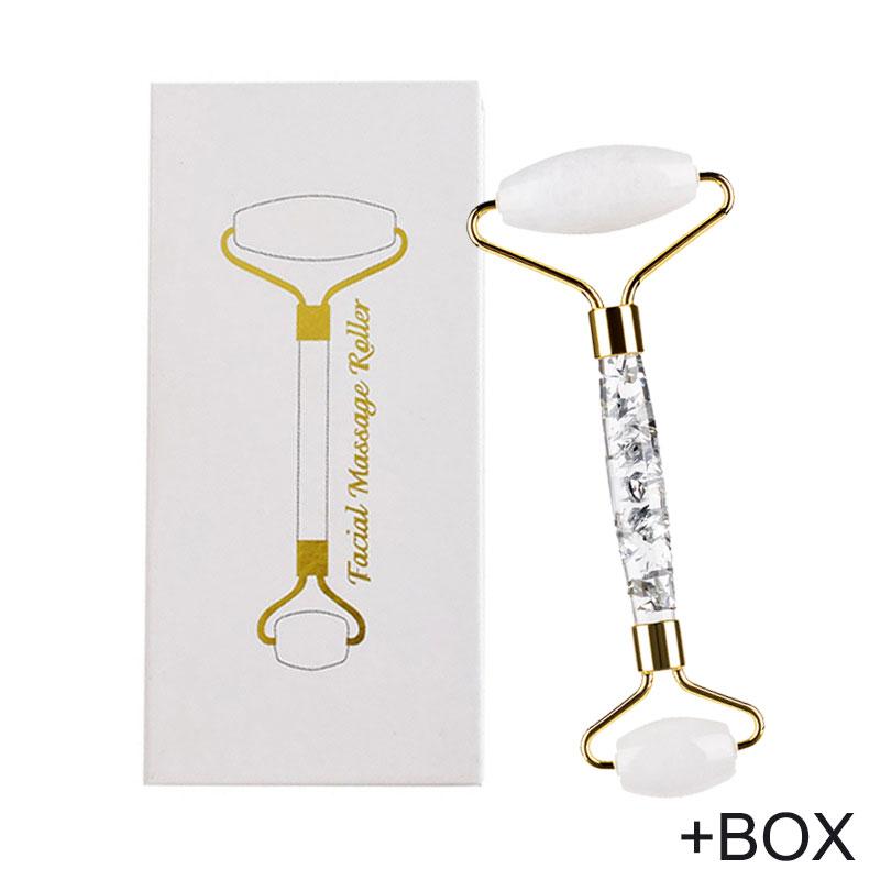 Gouache Stone Acrylic Jade Roller Massager For Face Natural Rose Quartz Face Roller Jade Massager Quartz Facial Massage Tool New