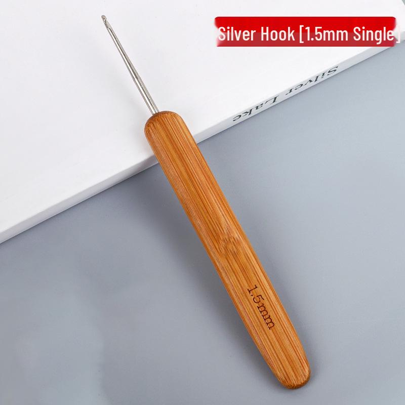 Carbonized Bamboo Handle Crochet Hook for Dreadlock Hair Extensions and Knitting