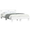 VidaXL Bed Frames with Headboard and LED, Double Bed with Slatted Base, Adult Bedroom Bed, White 135x190 Cm Wood 3207567