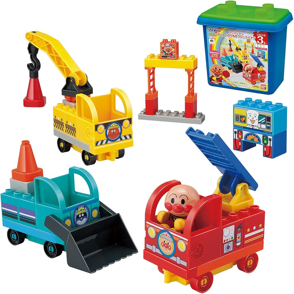 Bandai BlockLabo Anpanman Vehicle Building Block Bucket Age 3+ Educational Toy