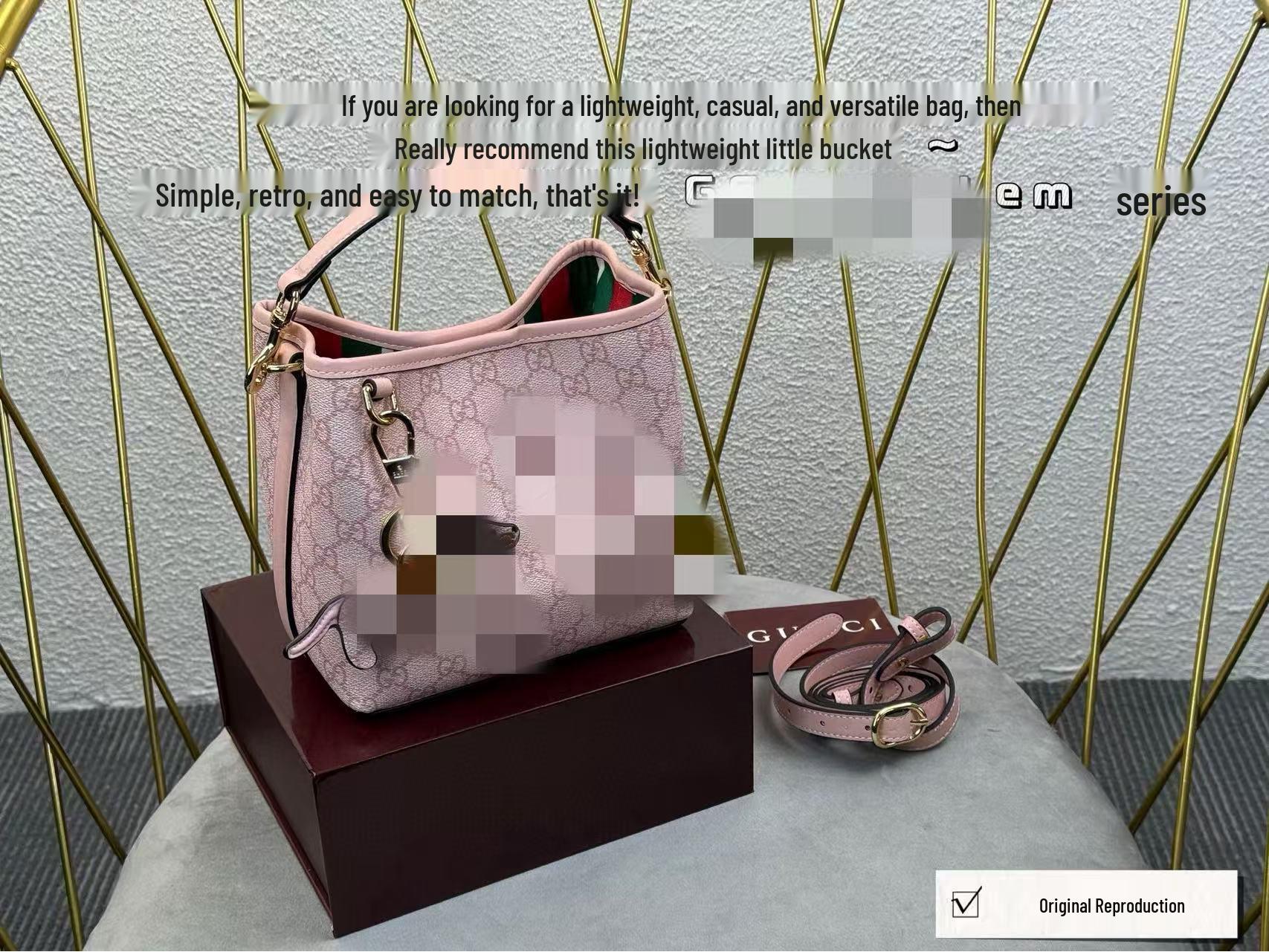 

Жіноча сумка-шопер з підвіскою 2025 - Маленька сумка-відро, Високоякісна, Вуличний стиль 20x18cm